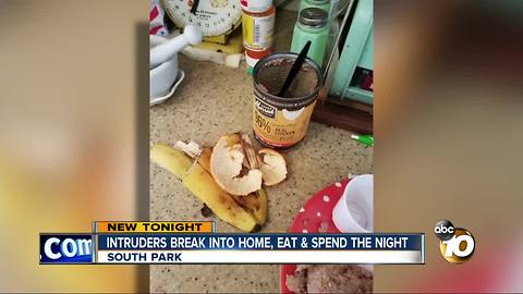 intruders break into home, eat and spend the night