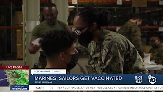 Marines and Sailors get COVID-19 vaccine in Miramar