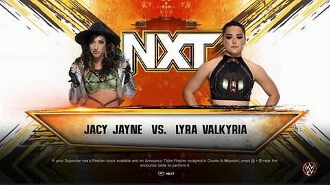 NXT Lyra Valkyria vs Jacy Jayne