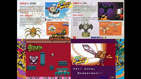 Games from the Crypt 2023 - Pocket Bomberman (Game Boy Color) Part 2 - Count Babylon of Mountain Evil Final Boss Battle