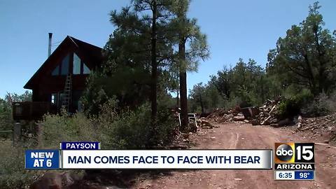 A Payson man speaks after coming face to face with a bear at his home