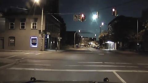 Massive fireball caught on police dash cam