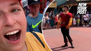 Woman rejected by Gaston in Disneyland