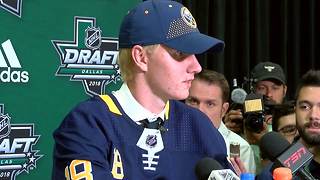 0622 Rasmus Dahlin speaks with reporters