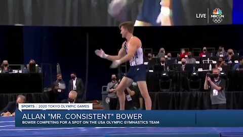 Allan Bower competing for a spot on US Olympic Gymnastics team