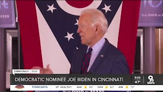 Democratic nominee Joe Biden in Cincinnati Monday night
