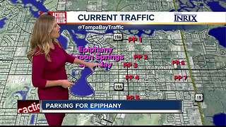 Parking for Epiphany celebration in Tarpon Springs