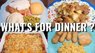 WHAT'S FOR DINNER ? 4 EASY & DELICIOUS MEALS | BUBBLE UP LASAGNA | FRIED CHICKEN & GRAVY