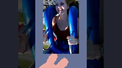 slingshot ride girl falls out / slingshot rider girl part 4 #shorts