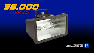 400W Metal Halide General Area Use Light Fixture - 36000 Lumens - Floodlight - Wet Location Approved