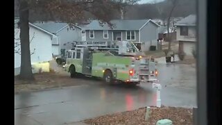 FIre Truck Spins Down Icy Road in Imperial, MO