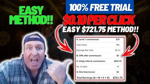 FREE Trial Pays You $0.10 PER CLICK! Earn $721.75 Using This Easy Method! (Make Money Online 2023)