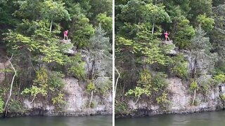 Toddler Gives Hilarious Pep Talk To Woman Jumping Off Cliff