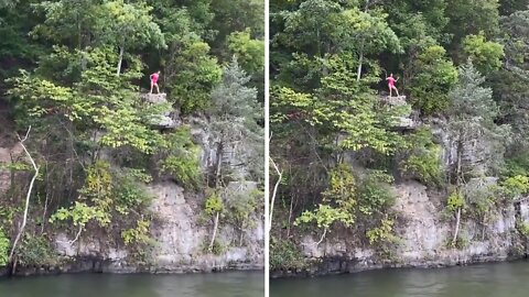 Toddler Gives Hilarious Pep Talk To Woman Jumping Off Cliff