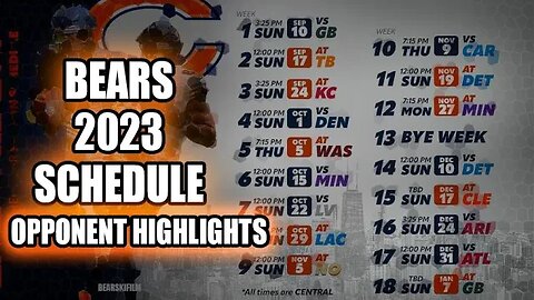 2023 Bears Highlights vs Scheduled Opponents