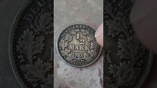 1/2 Mark German Silver Coin, Kaiser Era Really Cool