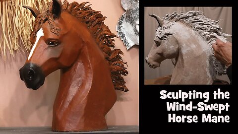 Sculpting The Mane on the Horse Head Sculpture
