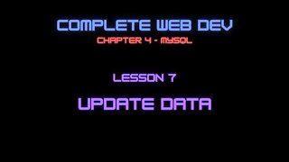 Complete Web Developer Chapter 4 - Lesson 7 Updating Data