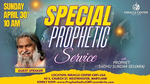 Prophetic Encounter Service with Prophet Sadhu Sundar Selvaraj!!!