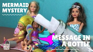 BARBIE MERMAID MYSTERY | Barbie friends find a Mermaid Message Part 1