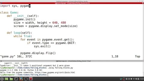 Python Tetris Part 3 (input, update & draw functions)