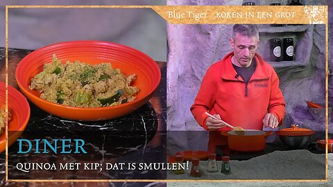 Dineren in de grot: quinoa met kip; smullen!