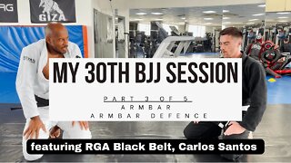 My 30th BJJ Session | Resisted Arm Bar Technique Practice (ft Carlos Santos)