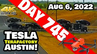 MODEL Ys SHIPPING OUT OF GIGA TEXAS! - Tesla Gigafactory Austin 4K Day 745 - 8/6/22 - Tesla Texas