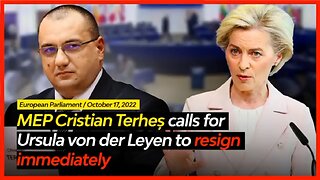 MEP Cristian Terhes Calls for Ursula Von Der Leyen Resignation... To A EU Parliament Largely Empty