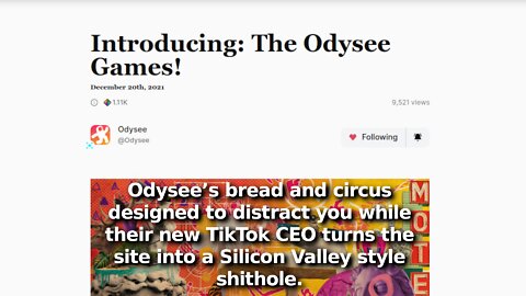 Odysee Pulls a YouTube, Censors Comments, Changes Like to Dislike Ratio on Update to Odysee Games