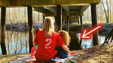 Creek Fishing under a BRIDGE with my Girls! (Cook what you Catch!)
