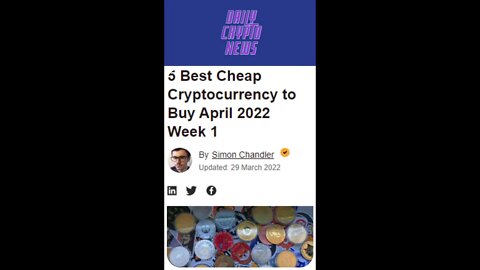 Crypto News today - 5 Best Cheap Cryptocurrency to Buy April 2022