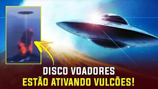 Discos voadores estaria ativando vulcões - Nave UFO OVNI