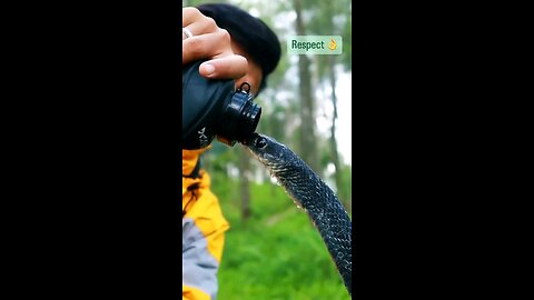SNAKE drinks water with Man's Hand ||love between Man and SNAKE ||Animal love Man