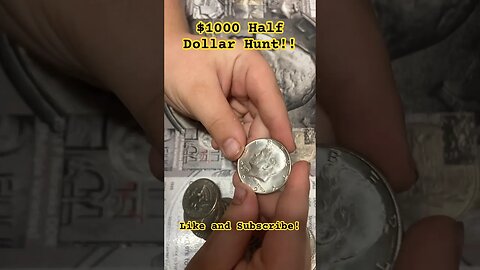 🤑 $1000 Half Dollar Hunt!! 👀 Great finds!! #shorts #silver #money #coinrollhunting