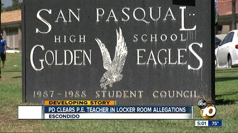 Escondido Police have no plans to file charges against teacher