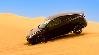 Tesla SUV in the Desert