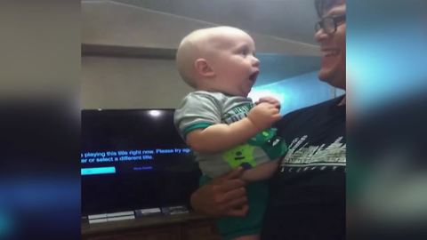 "Beardless Dad Confuses His Tot Son"