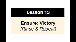 Lesson 13: Ensure Victory