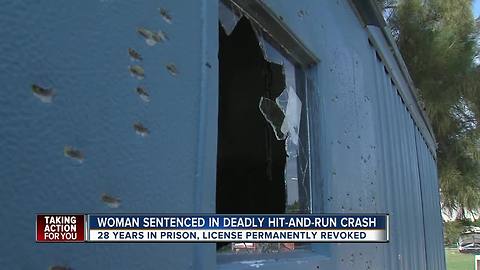 Woman gets 28 years for hit and run death of tow truck driver