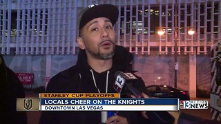 Golden Knights fans gather downtown for first game of 2019 playoff