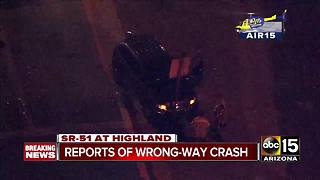 Wrong-way driver causes cars to collide near SR-51 and Highland