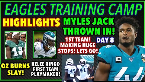 MYLES JACK MAKING PLAYS WITH 1ST TEAM! OLIMADE TORCHES SLAY! WR 3 COMPETITION! EAGLES TRAINING CAMP!