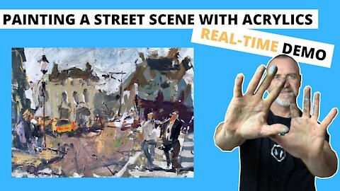 How to Paint STREET Scene with ACRYLICS Demo
