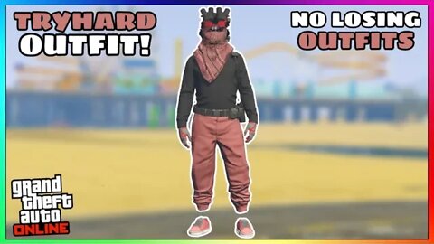 Easy Red Joggers ANY Belt Glitched Tryhard Modded Outfit (No Transfer) (GTA Online)