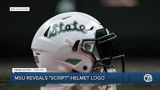 Michigan State reveals script helmet logo