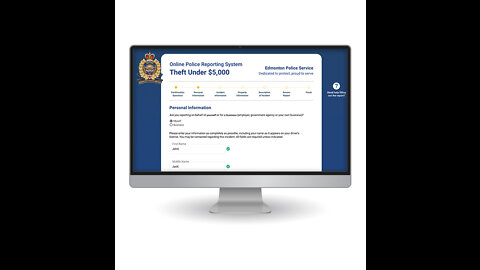 DXDI 103 Project 1, EPS, Online Police Reporting System, Theft Under $5,000; webform re-design