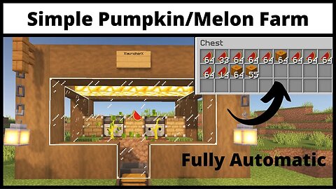 How to make Melon/Pumpkin Farm in Minecraft || Easy melon/pumpkin farm tutorial