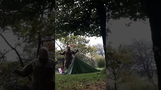 Removing the poles on the tent..Dartmoor