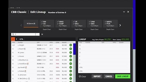 Dreams Top Picks for CBB DFS Today Main Slate 11/15/2022 Daily Fantasy Sports Strategy DraftKings
